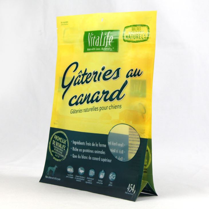 Bossa de menjar per a gossos amb finestra