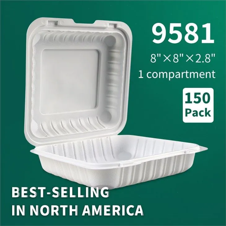 YR9581 Amèrica gran venda d'un sol ús per emportar contenidor d'aliments amb closca Fitxa de dinar amb frontisses per a microones