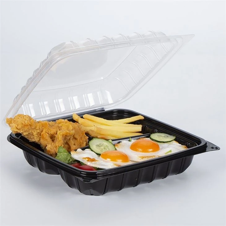 Caixa de dinar de plàstic de 9 polzades per a microones per treure aliments calents