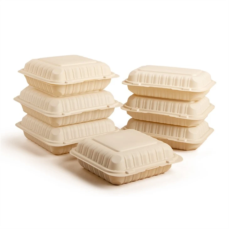 Contenidor de plàstic d'un sol ús PP de 9x6 polzades Caixa de dinar per congelador de microones Contenidor d'emmagatzematge d'aliments apilable amb tapa de bloqueig