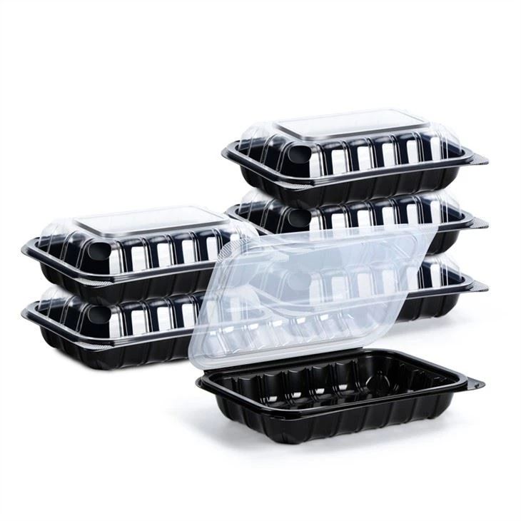Vendedor calent Contenidor d'aliments amb frontisses de 9x9x1 polzades Fiança de dinar per emportar per microones Envàs d'aliments d'un sol ús amb tapa de bloqueig