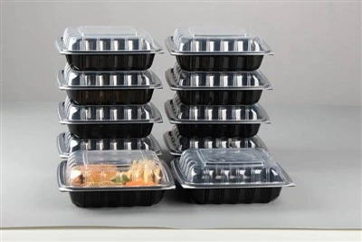 Envasos d'aliments per microones de 3 compartiments