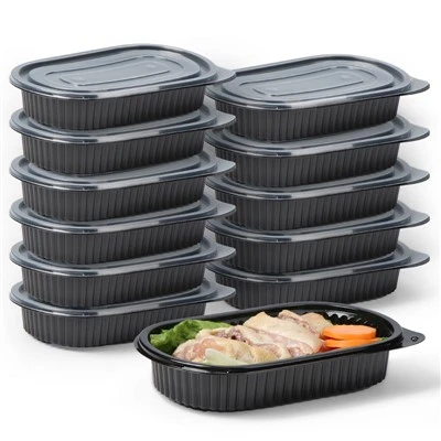 Envasos de plàstic negre per preparar menjar