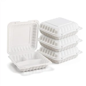 Contenidor d'aliments amb frontisses de 8" X 8" 3-Compartiment Clamshel MFPP