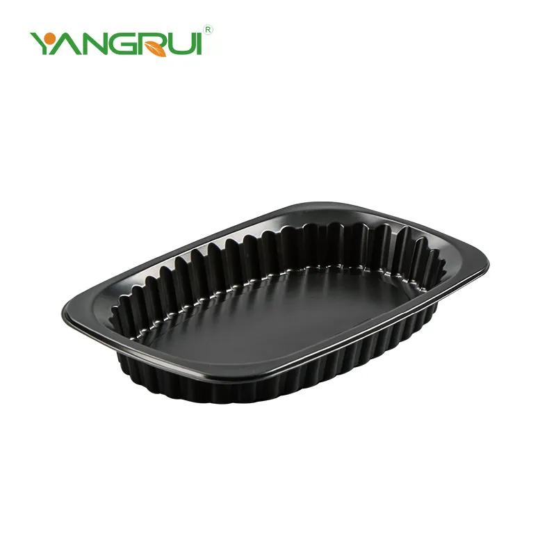 Safates d'aliments de plàstic negre